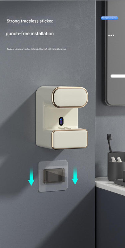 Automatic Toothpaste Dispenser with UVC Toothbrush Sterilizer & Holder - Wall Mounted, Rechargeable(Grey) - Factory Direct Shop