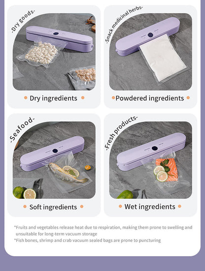 Wireless Portable Vacuum Sealing Machine - Automatic Food Sealer with LCD Display & Dual Modes(White)