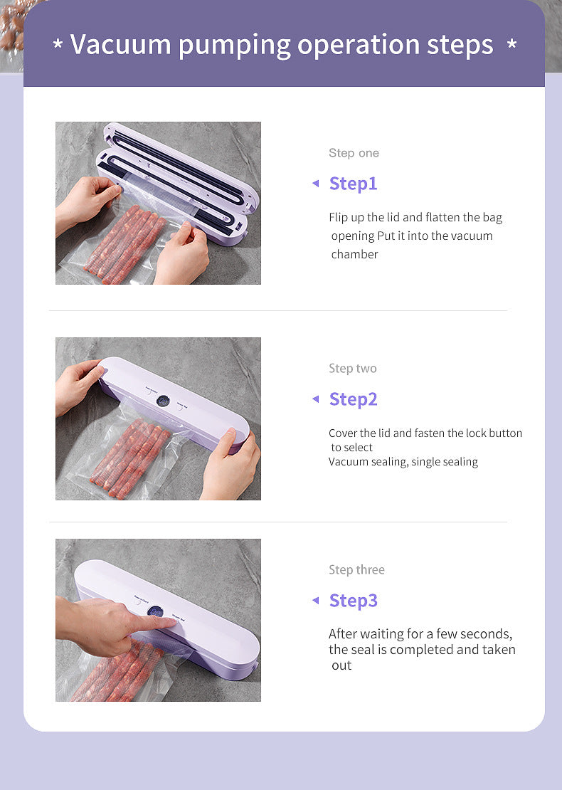 Wireless Portable Vacuum Sealing Machine - Automatic Food Sealer with LCD Display & Dual Modes(White)