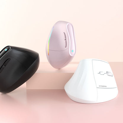 Ergonomic Vertical Mouse - Multi-Device Bluetooth5.0 & 2.4G Wireless, Adjustable DPI, Silent Click(Purple)