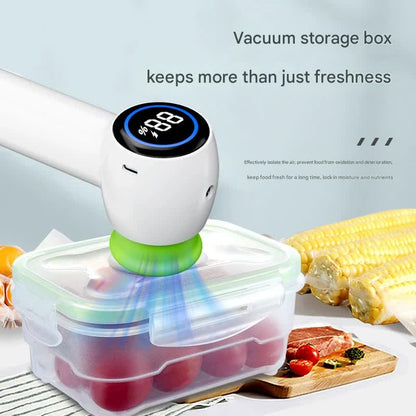 Multi-Function Handheld Vacuum Sealer & Inflator with LED Display - For Food Storage, Jars, Bags & Balls(white)