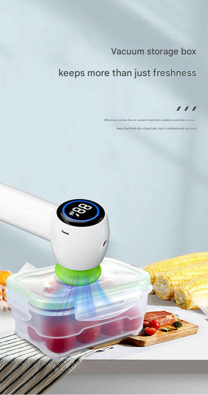 Multi-Function Handheld Vacuum Sealer & Inflator with LED Display - For Food Storage, Jars, Bags & Balls(white)