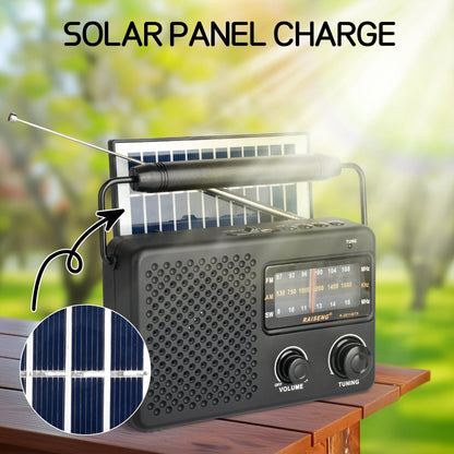 Portable Solar Powered 3 - Band AM/FM/SW Radio with Bluetooth Speaker & Multiple Charging Options(black) - Factory Direct Shop