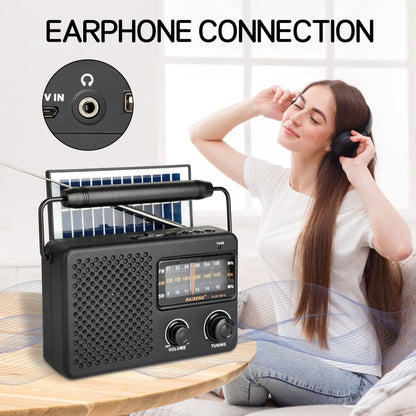 Portable Solar Powered 3 - Band AM/FM/SW Radio with Bluetooth Speaker & Multiple Charging Options(black) - Factory Direct Shop