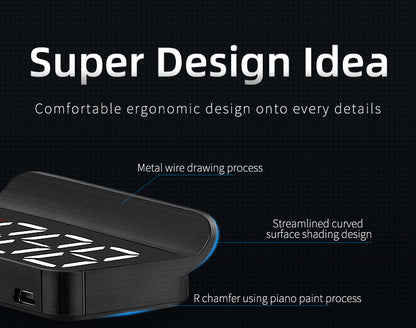 Compact OBD2 Car Head-Up Display (HUD) - Digital Speedometer with 5 Alarm Functions & Adaptive Brightness(black)