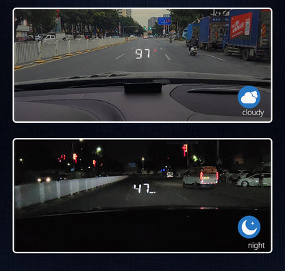 Compact OBD2 Car Head-Up Display (HUD) - Digital Speedometer with 5 Alarm Functions & Adaptive Brightness(black)
