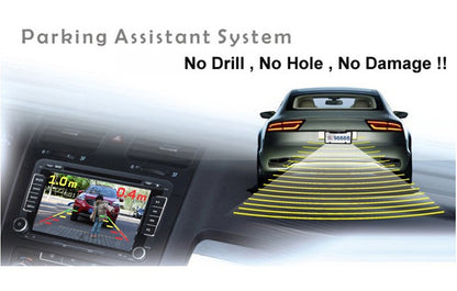 3-in-1 Car Reversing Camera & Parking Sensor System with Monitor - License Plate Frame Mount, Waterproof & Night Vision(black)