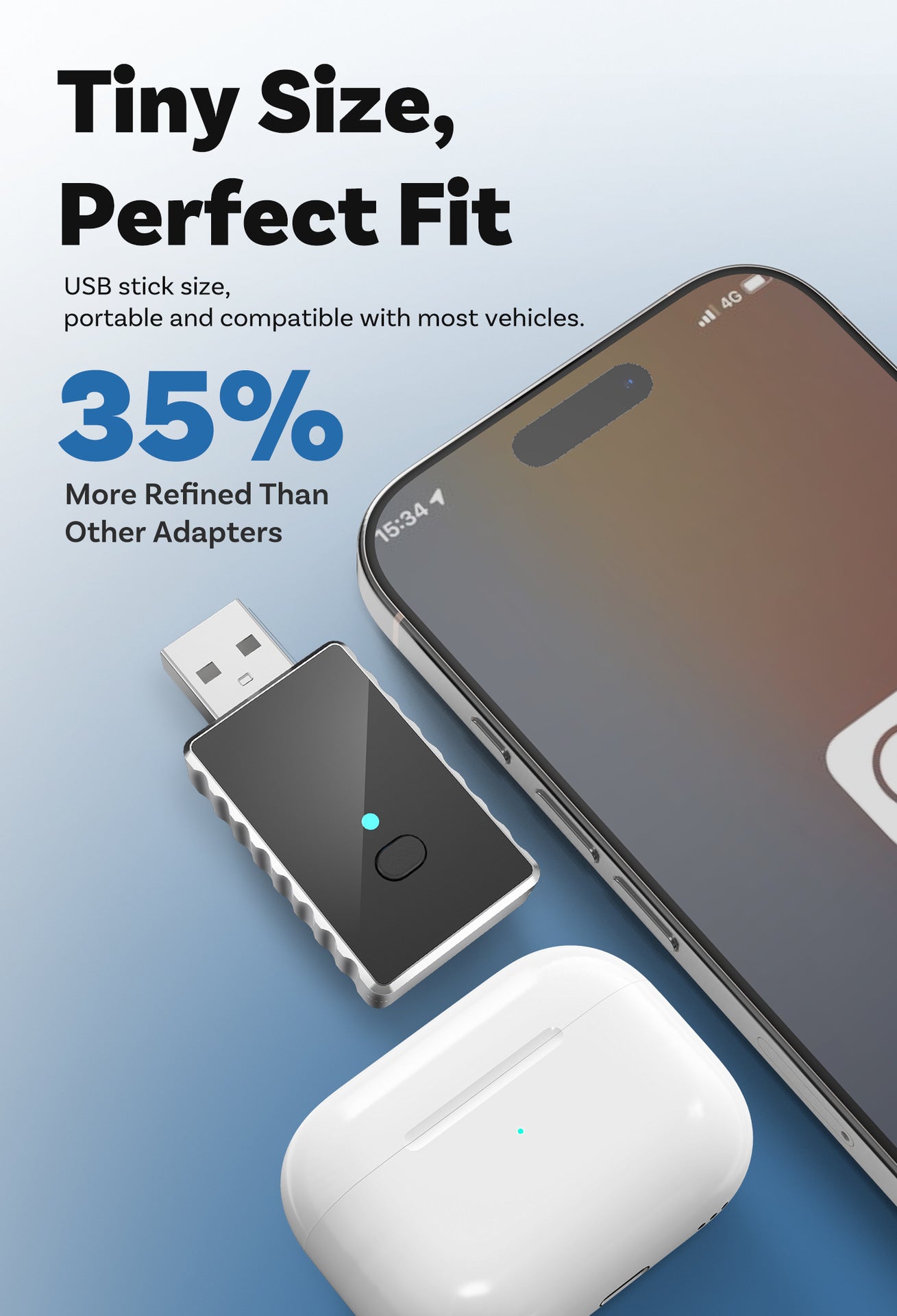 Mini 2-in-1 Wireless CarPlay & Android Auto Adapter - 5GHz WiFi 6, Bluetooth 5.4, Plug & Play Dongle(black)