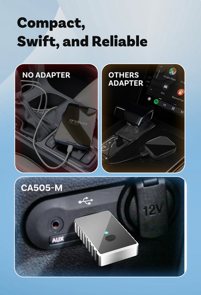 Mini 2-in-1 Wireless CarPlay & Android Auto Adapter - 5GHz WiFi 6, Bluetooth 5.4, Plug & Play Dongle(black)