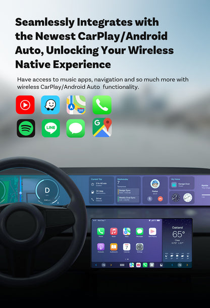 Mini 2-in-1 Wireless CarPlay & Android Auto Adapter - 5GHz WiFi 6, Bluetooth 5.4, Plug & Play Dongle(black)