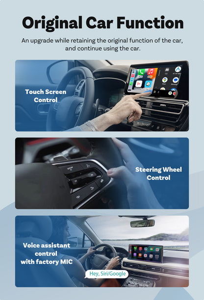 Mini 2-in-1 Wireless CarPlay & Android Auto Adapter - 5GHz WiFi 6, Bluetooth 5.4, Plug & Play Dongle(black)