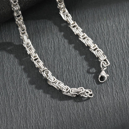 Men's Stainless Steel Layered Cross Pendant with Byzantine Chain - Fashion Statement Necklace(Gold)
