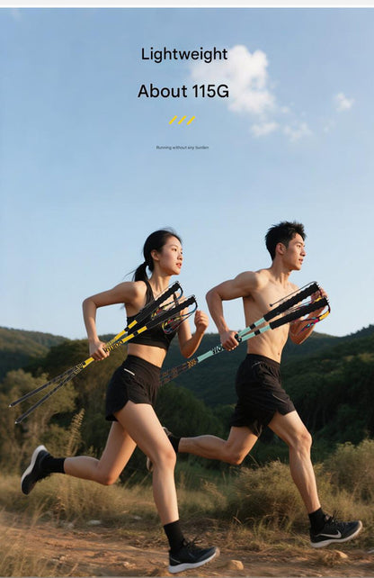 Ultralight Carbon Fiber Foldable Trail Running & Hiking Pole(yellow  Recommended height range 175-185cm)