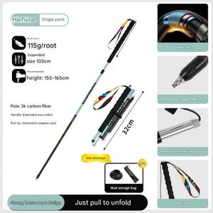 Ultralight Carbon Fiber Foldable Trail Running & Hiking Pole(blue Recommended height range 155-165cm)