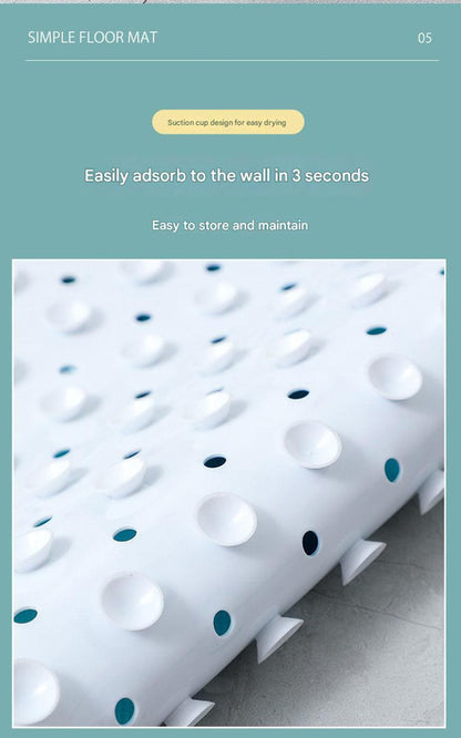 Non-Slip PVC Bath & Shower Mat with Suction Cups and Drainage Holes - Cartoon Ocean Theme(Blonde Mermaid)