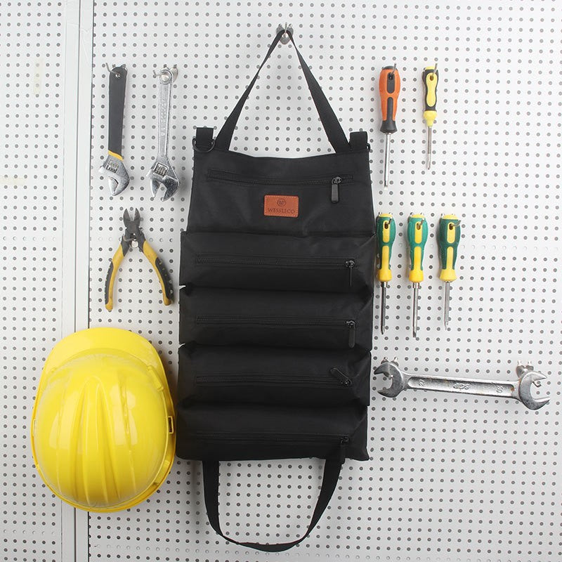 Heavy-Duty Canvas Roll Up Tool Bag & Organizer (Khaki)