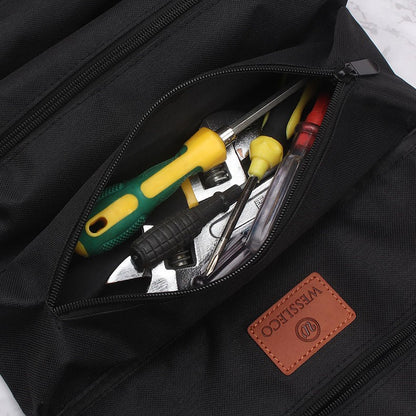 Heavy-Duty Canvas Roll Up Tool Bag & Organizer (Khaki)