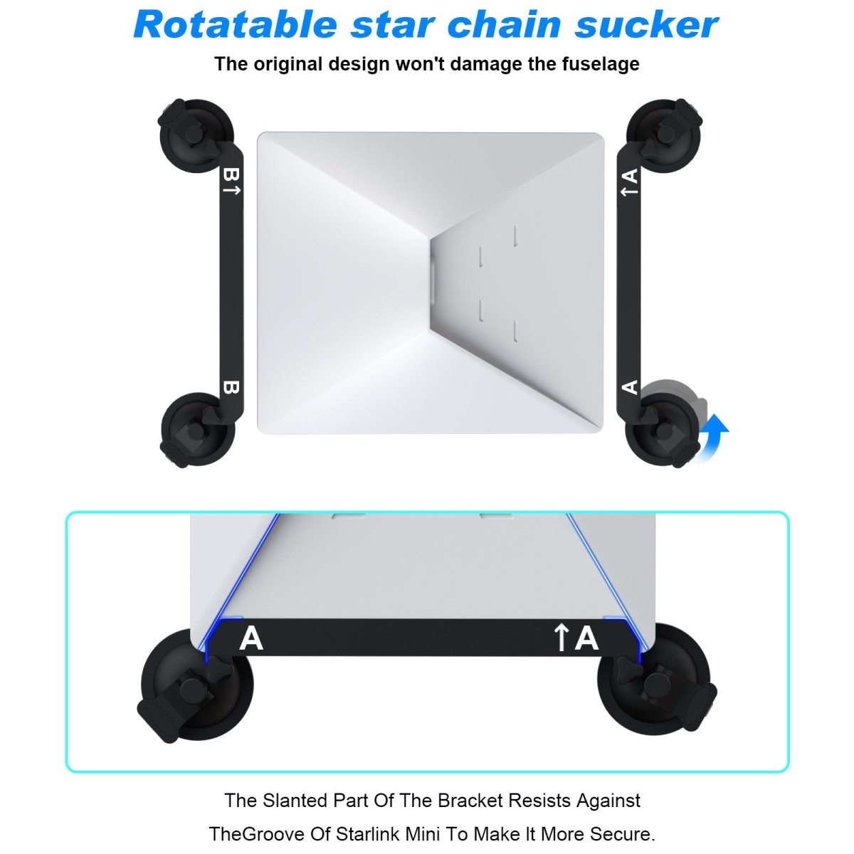 Starlink Mini Heavy - Duty Suction Cup Mount - Black - Factory Direct Shop