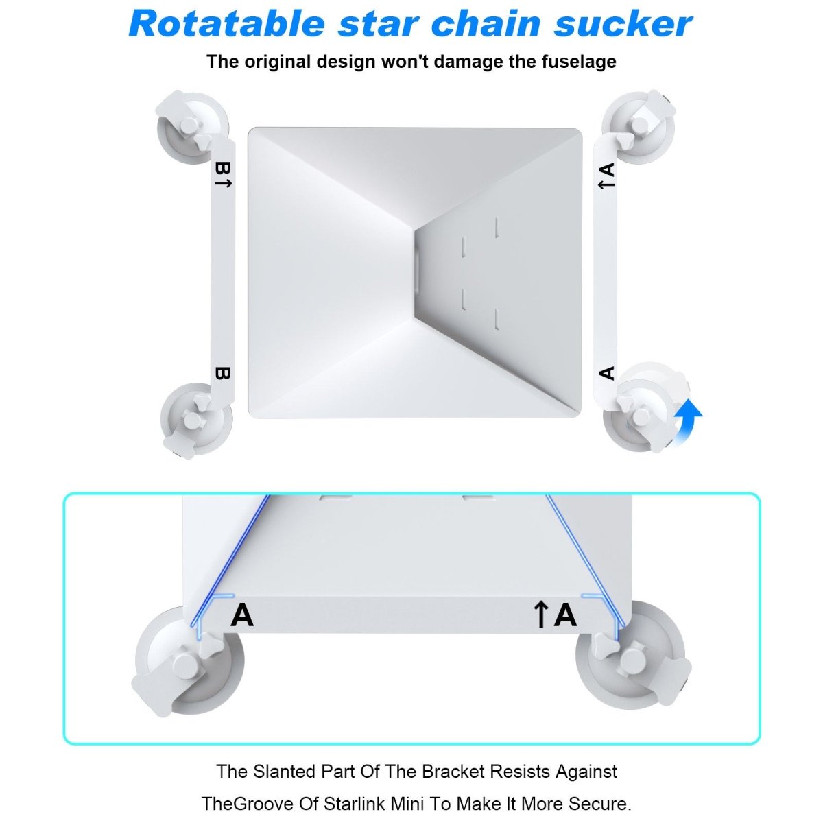 Starlink Mini Heavy - Duty Suction Cup Mount - White - Factory Direct Shop