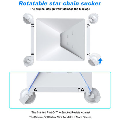 Starlink Mini Heavy - Duty Suction Cup Mount - White - Factory Direct Shop