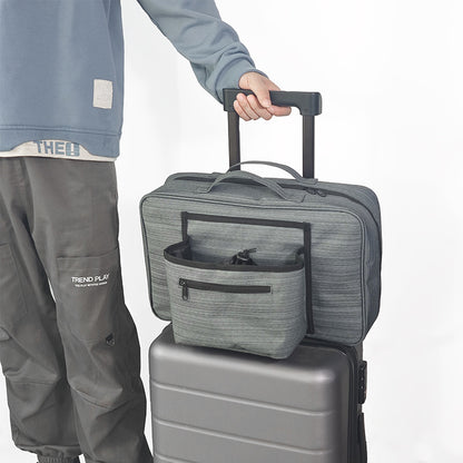 Heather Grey Versatile Travel Organizer Bag with Luggage Sleeve - Portable Carry - On for Laptop, Shoes & Accessories - Factory Direct Shop