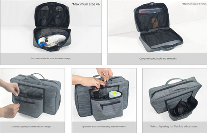 Heather Grey Versatile Travel Organizer Bag with Luggage Sleeve - Portable Carry - On for Laptop, Shoes & Accessories - Factory Direct Shop