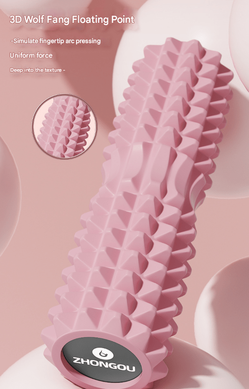 Pink High - Density 3D Trigger Point Foam Roller - Solid Core Massager for Deep Tissue Muscle Recovery & Yoga - Factory Direct Shop