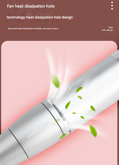 White Professional Rechargeable Nail Drill Machine - 45000RPM Portable E-File Kit for Acrylic, Gel, Polishing & Manicure