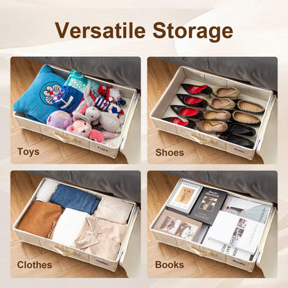 1 piece Black Size L Collapsible Underbed Storage Organizer with Wheels - Fabric Bin with Dustproof Lid