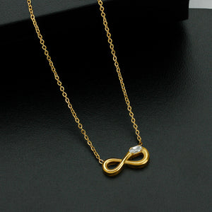 Style 1 Gold Infinity Necklace for Women - Dainty Titanium Steel Pendant with Sparkling Cubic Zirconia