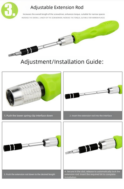 Green 32-in-1 Precision Screwdriver Set Magnetic Repair Tool Kit