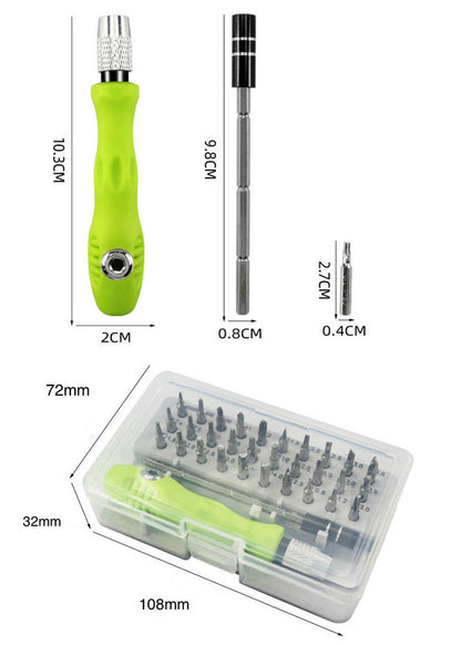 Green 32-in-1 Precision Screwdriver Set Magnetic Repair Tool Kit