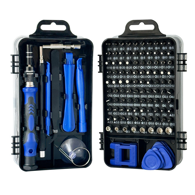 Blue and Black Professional 115-in-1 Precision Screwdriver Set - Magnetic Repair Tool Kit for PC, Laptop, Phone & Electronics