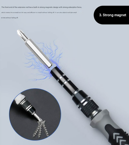 Blue and Black Professional 115-in-1 Precision Screwdriver Set - Magnetic Repair Tool Kit for PC, Laptop, Phone & Electronics