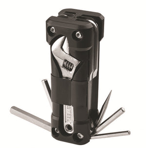 Black Versatile 16-in-1 Bike & Motorcycle Multi-Tool - Portable Repair Kit with Adjustable Wrench