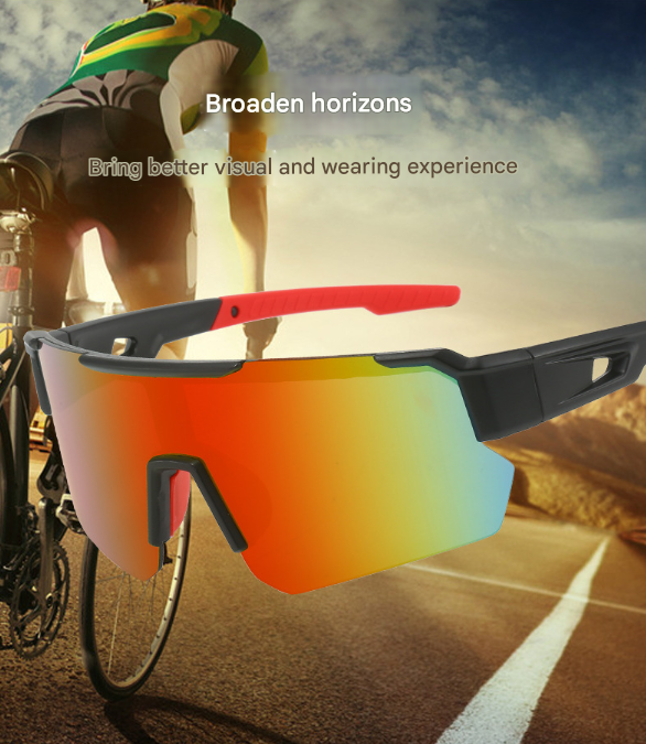 Pink Temples and Colorful Lenses Unisex Sport Cycling Sunglasses - Lightweight Wraparound Eyewear for Running & Outdoor Activities