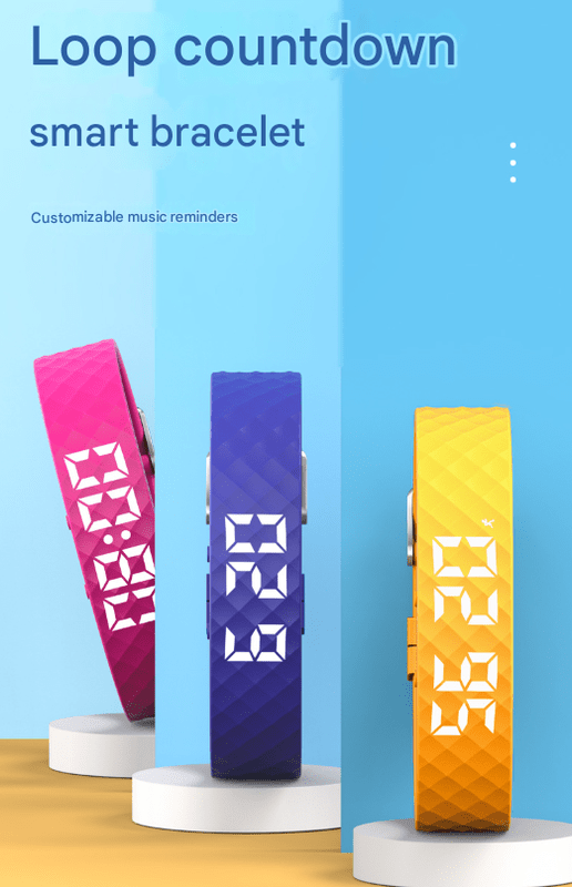 Black Smart Vibrating Alarm Watch - Digital Fitness Tracker Wristband with Pedometer & Sleep Monitor - Factory Direct Shop