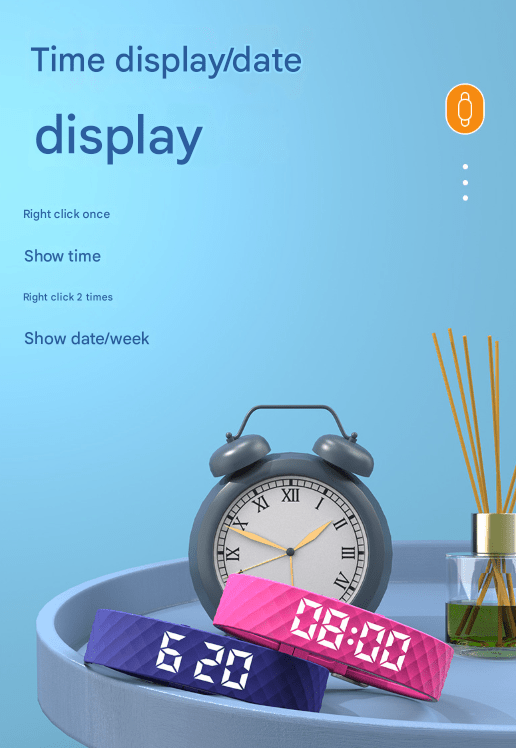 Black Smart Vibrating Alarm Watch - Digital Fitness Tracker Wristband with Pedometer & Sleep Monitor - Factory Direct Shop