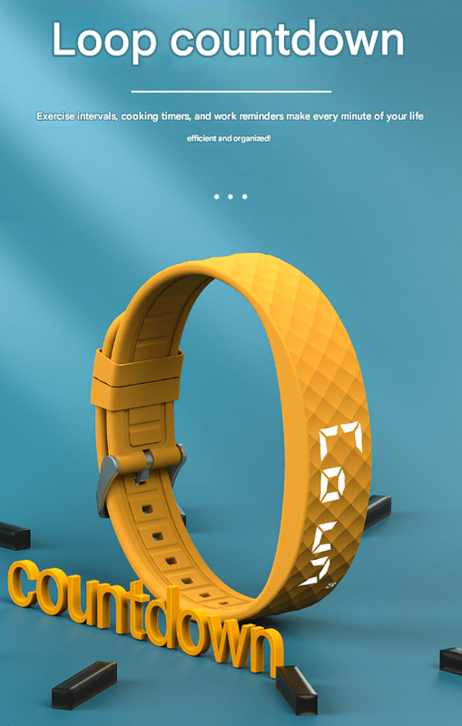 Yellow Smart Vibrating Alarm Watch - Digital Fitness Tracker Wristband with Pedometer & Sleep Monitor - Factory Direct Shop
