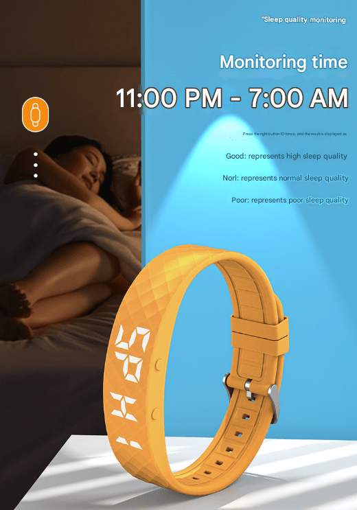 Yellow Smart Vibrating Alarm Watch - Digital Fitness Tracker Wristband with Pedometer & Sleep Monitor - Factory Direct Shop