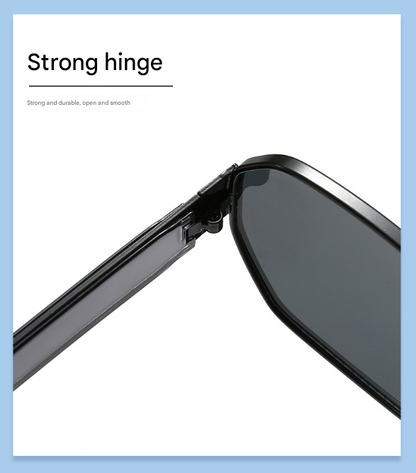 Gold Frame and Brown Lenses Modern Retro Geometric Sunglasses - Chic Metal Frame with UV400 Lenses and Black PU Leather Protective Case