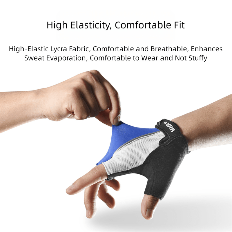 Gym Gloves - XL - Blue Padded Half - Finger Gym & Fitness - Factory Direct Shop
