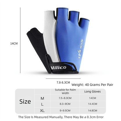 Gym Gloves - XL - Blue Padded Half - Finger Gym & Fitness - Factory Direct Shop