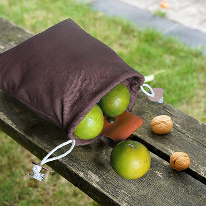 Green Collapsible Canvas Foraging Pouch - Hands-Free Belt Bag for Hiking & Camping Activities