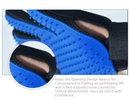 3 Pairs Blue Pet Grooming Gloves for Dogs & Cats - Deshedding, Bathing & Massage Brush