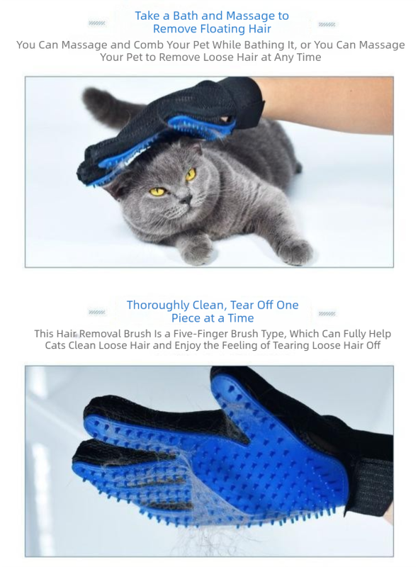 5 Pairs Blue Pet Grooming Gloves for Dogs & Cats - Deshedding, Bathing & Massage Brush - Factory Direct Shop