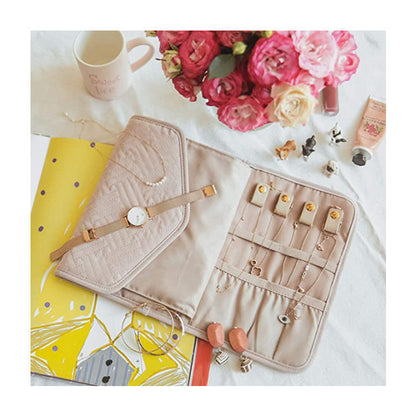 Black Portable Jewelry Roll Bag Travel Organiser High - End Delicate Accessories Necklace Earring Ring Storage(Jewelry is not included) - Factory Direct Shop