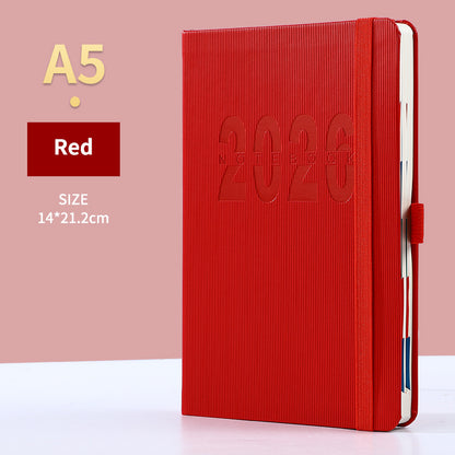 Red 2026 A5 English Daily Planner Notebook 365 - Day Schedule Book for Monthly & Annual Planning - Factory Direct Shop