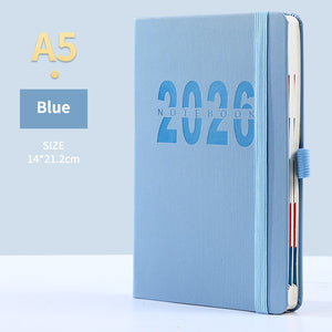 Blue 2026 A5 English Daily Planner Notebook 365 - Day Schedule Book for Monthly & Annual Planning - Factory Direct Shop