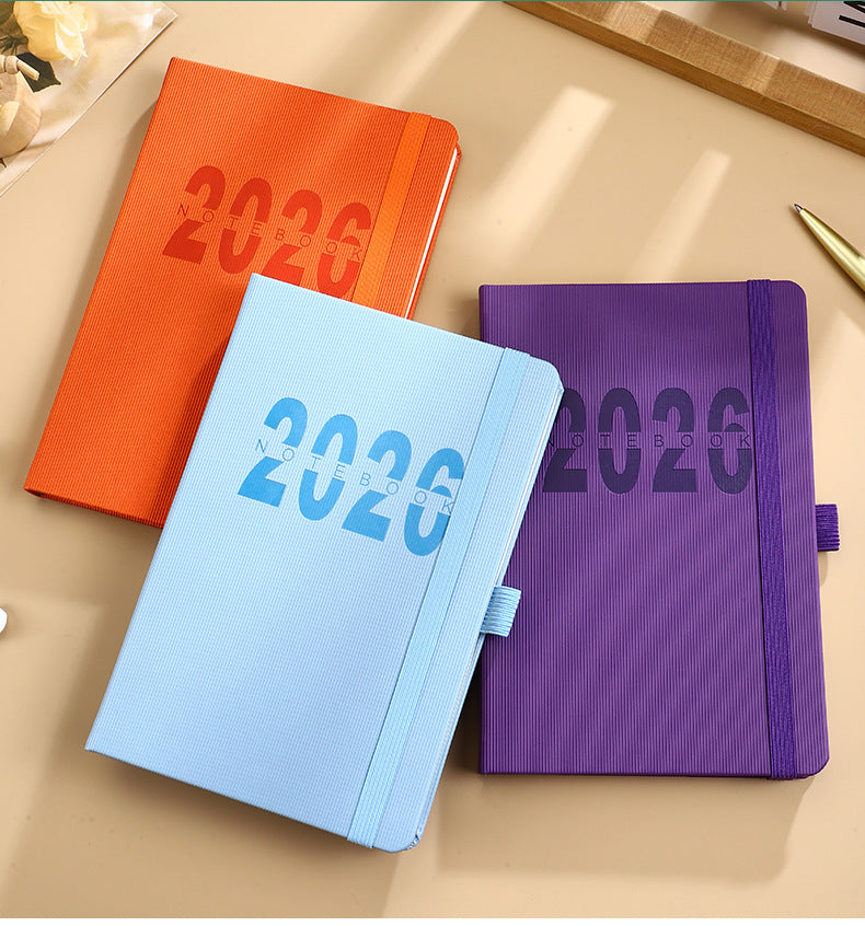 Blue 2026 A5 English Daily Planner Notebook 365 - Day Schedule Book for Monthly & Annual Planning - Factory Direct Shop